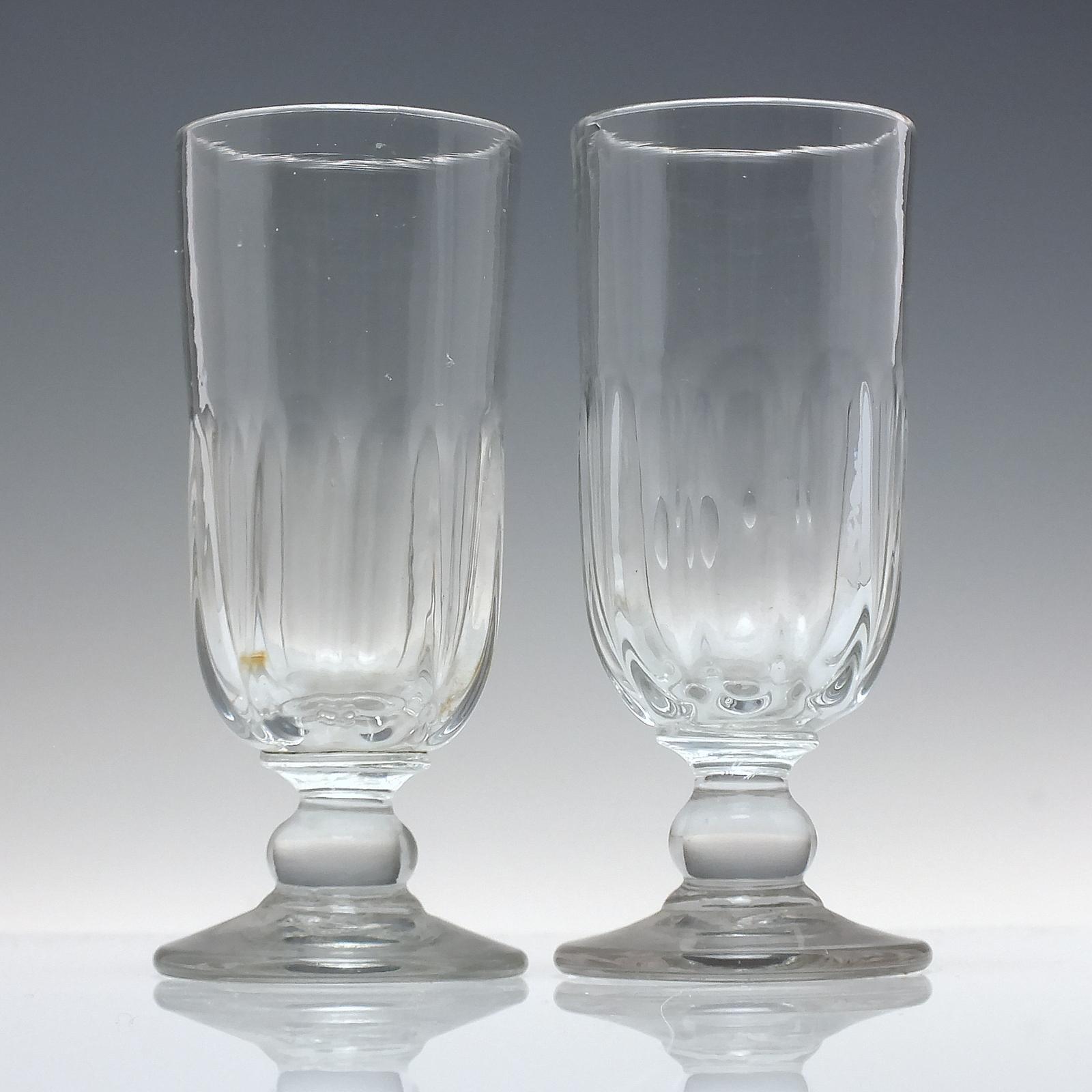 Pair Antique Victorian Ale Glasses C1850 (1 of 4)