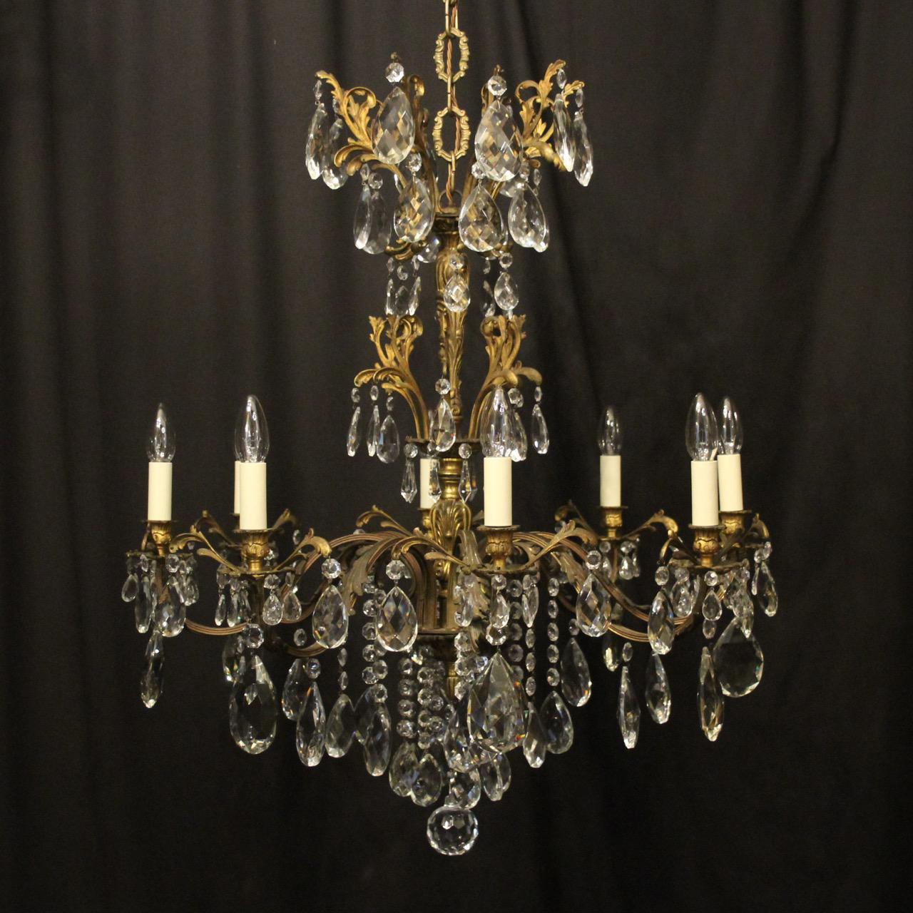 Italian 8 Light Gilded Bronze Antique Chandelier (1 of 10)