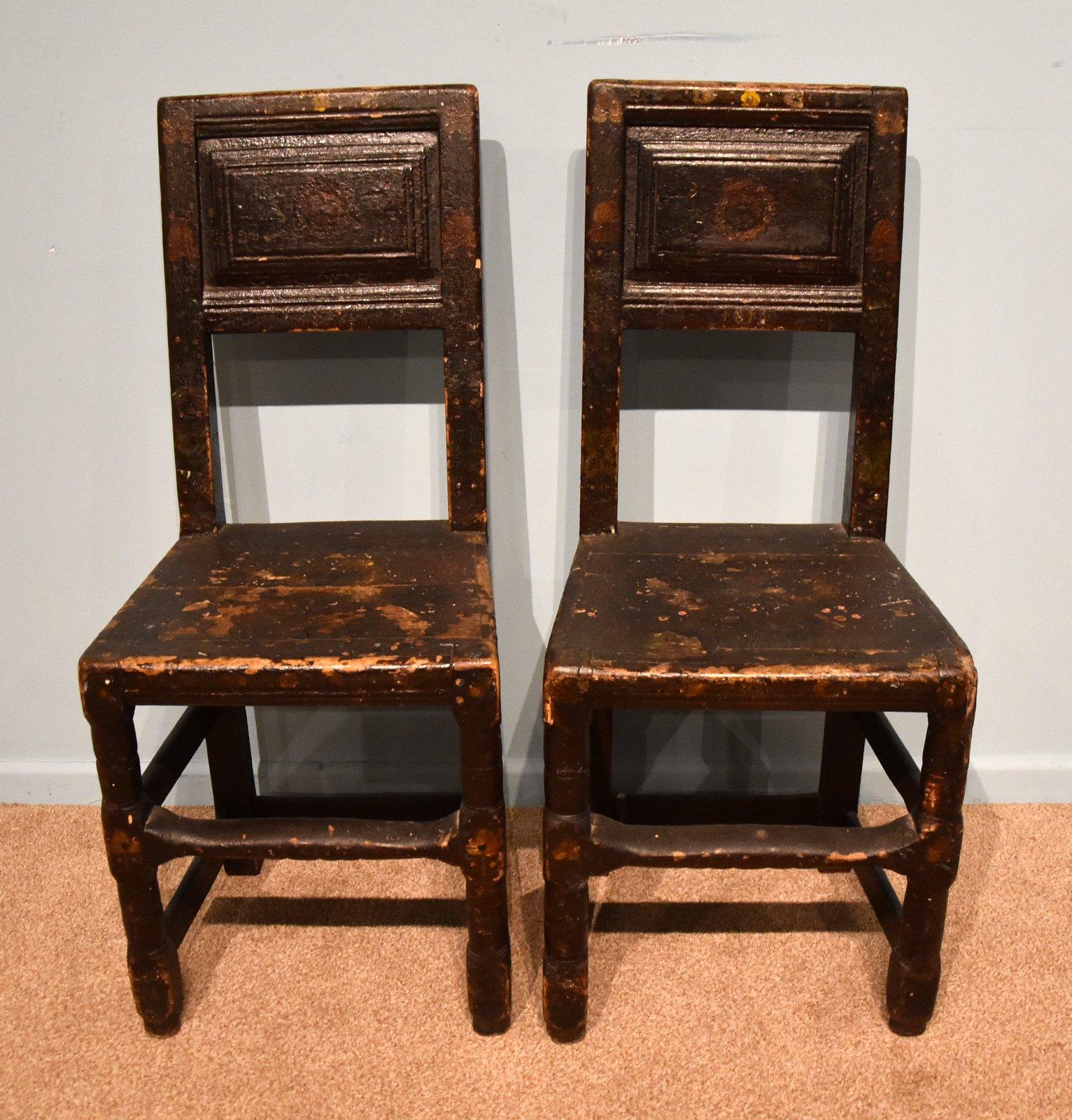 Pair of Early 18th Century Painted Side Chairs (1 of 7)