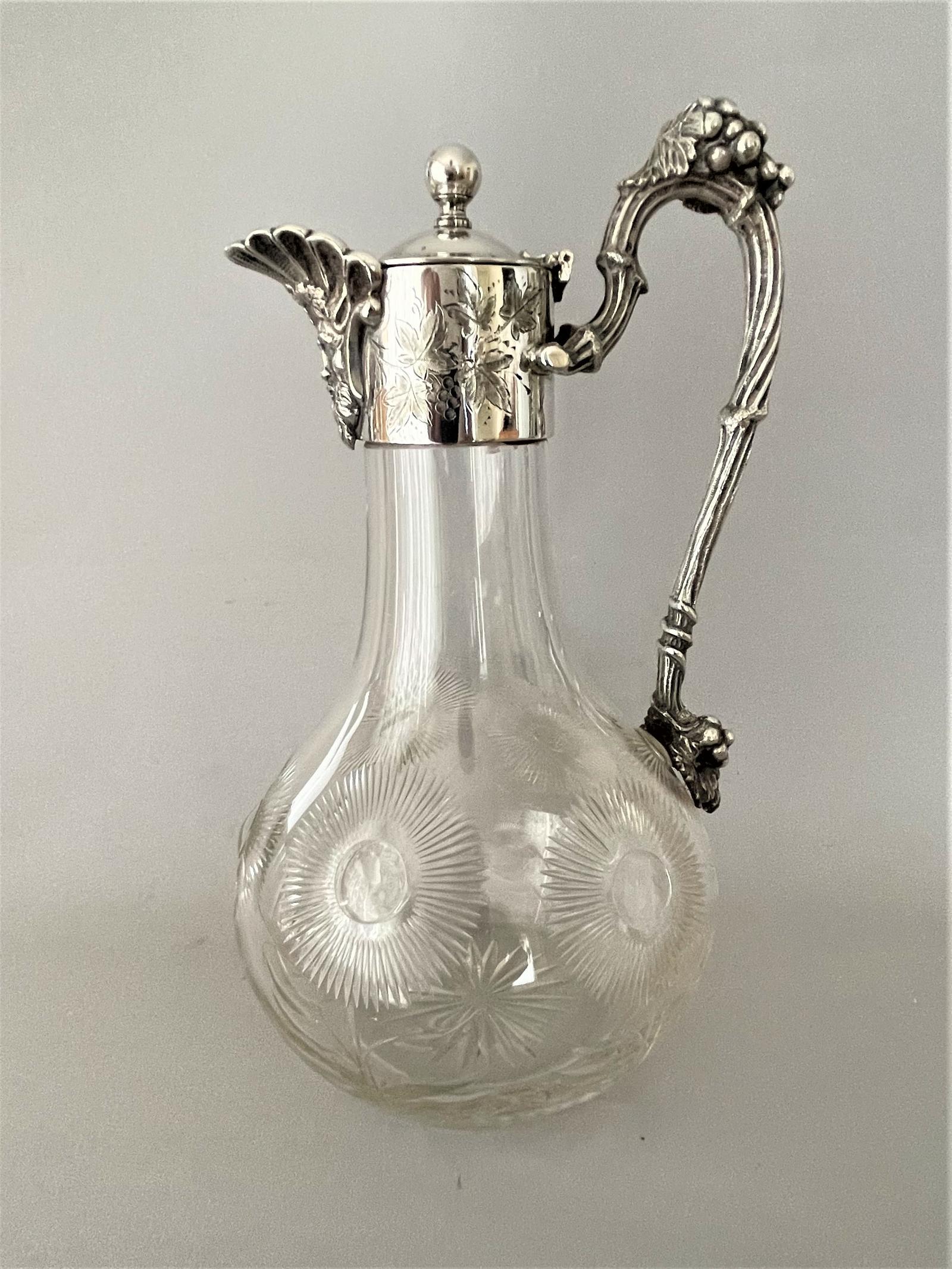 Wonderful Victorian Silver Plated & Cut Glass Claret Jug (1 of 8)