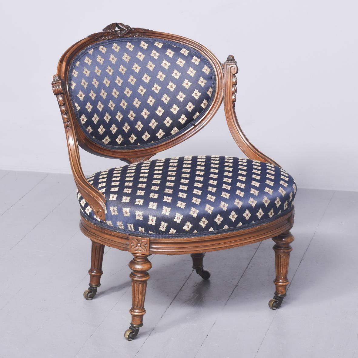 Carved Victorian Walnut Ladies Chair (1 of 9)