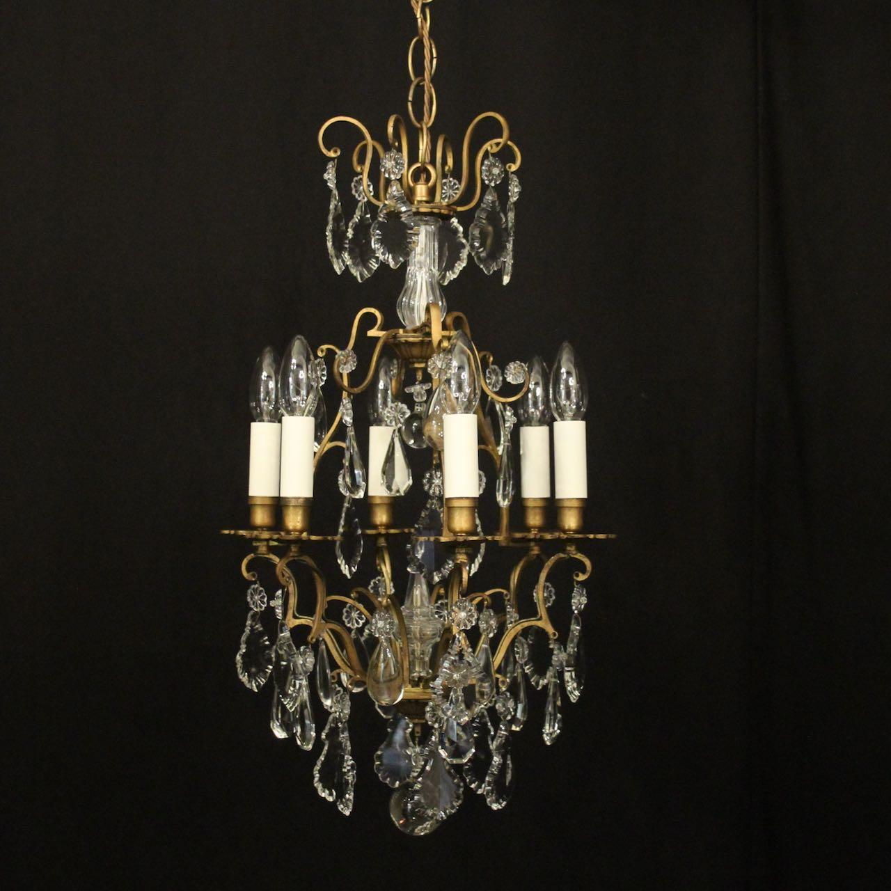 French Gilded Birdcage 6 Light Chandelier (1 of 10)