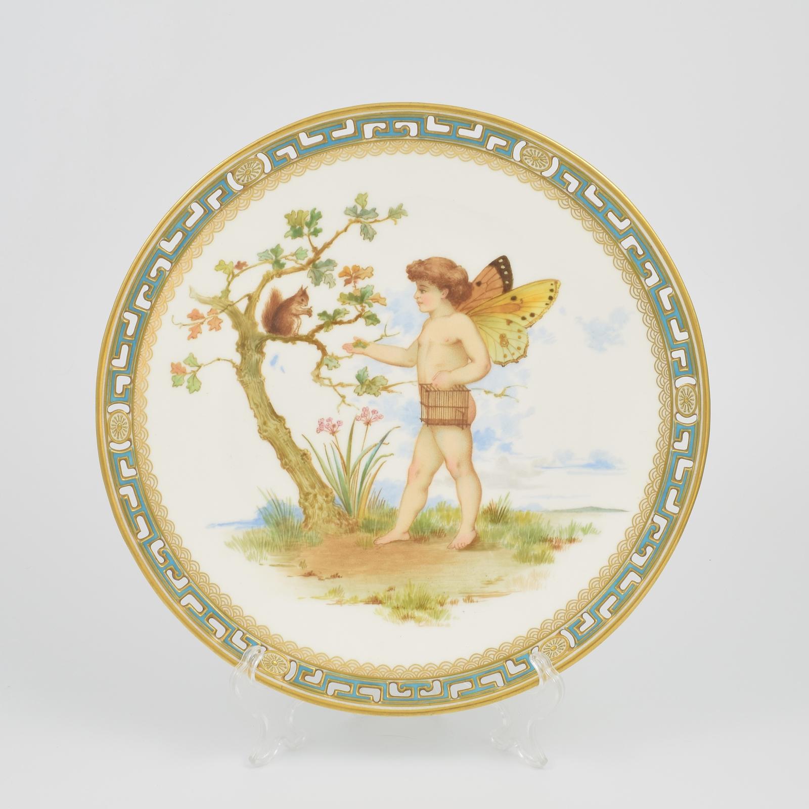 Superb Minton Aesthetic Period Pierced Porcelain Plate W.S. Coleman Fairy & Squirrel c.1873 (1 of 11) Superb Minton Aesthetic Period Pierced Porcelain Plate W.S. Coleman Fairy & Squirrel c.1873 (1 of 11)