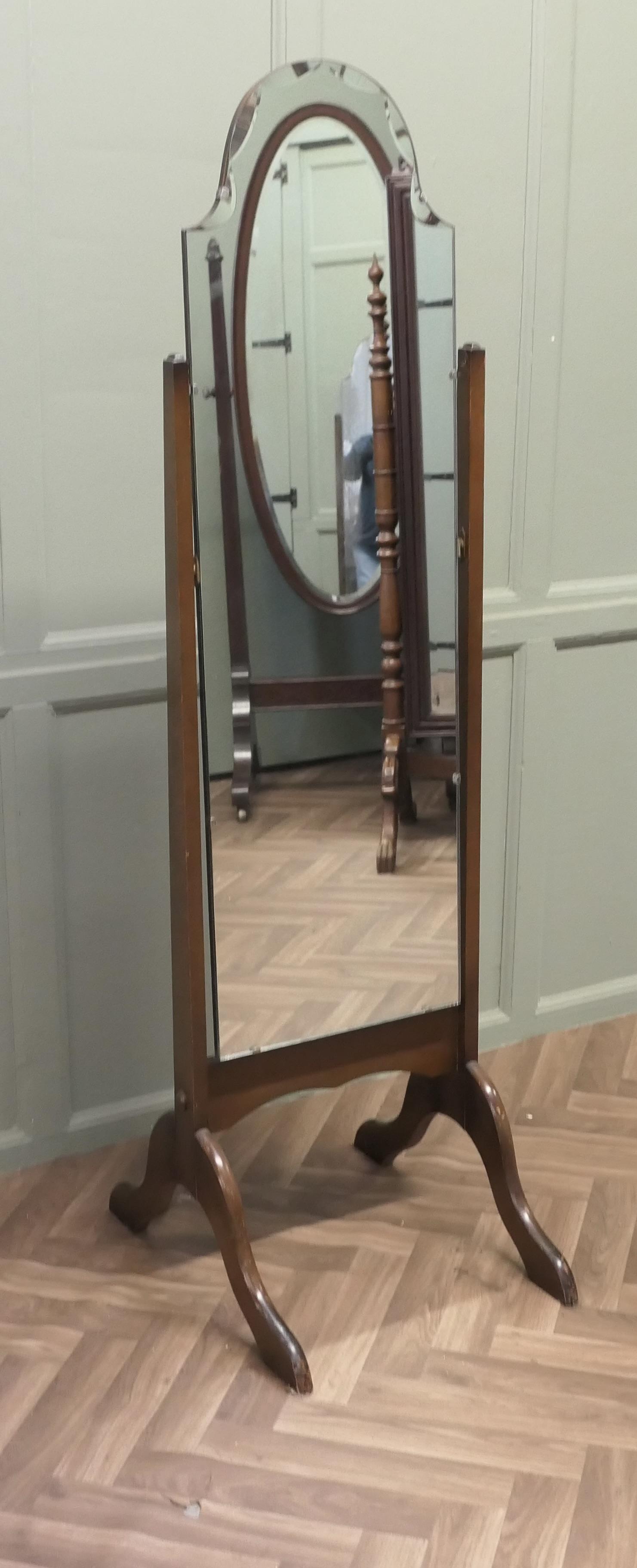 Art Deco Bevelled Top Cheval Mirror (1 of 6) Art Deco Bevelled Top Cheval Mirror (1 of 6)