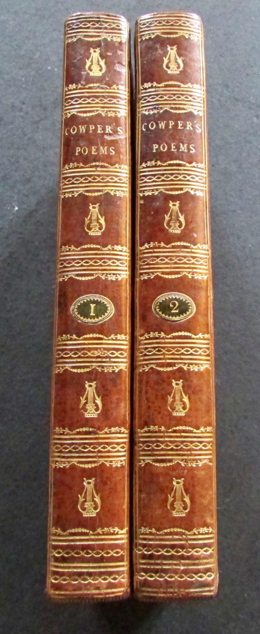 1794 The Poems of William Cowper of The Inner Temple, Complete in 2 Leather Bound Volumes (1 of 4) 1794 The Poems of William Cowper of The Inner Temple, Complete in 2 Leather Bound Volumes (1 of 4)