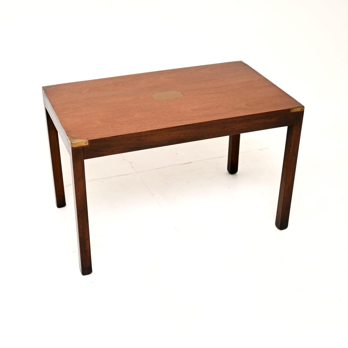 Mahogany & Brass Military Campaign Style Coffee Table (1 of 5) Mahogany & Brass Military Campaign Style Coffee Table (1 of 5)