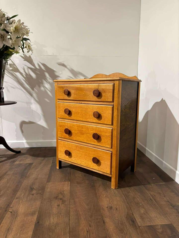 Vintage Oak Four Drawer Chest (1 of 14)