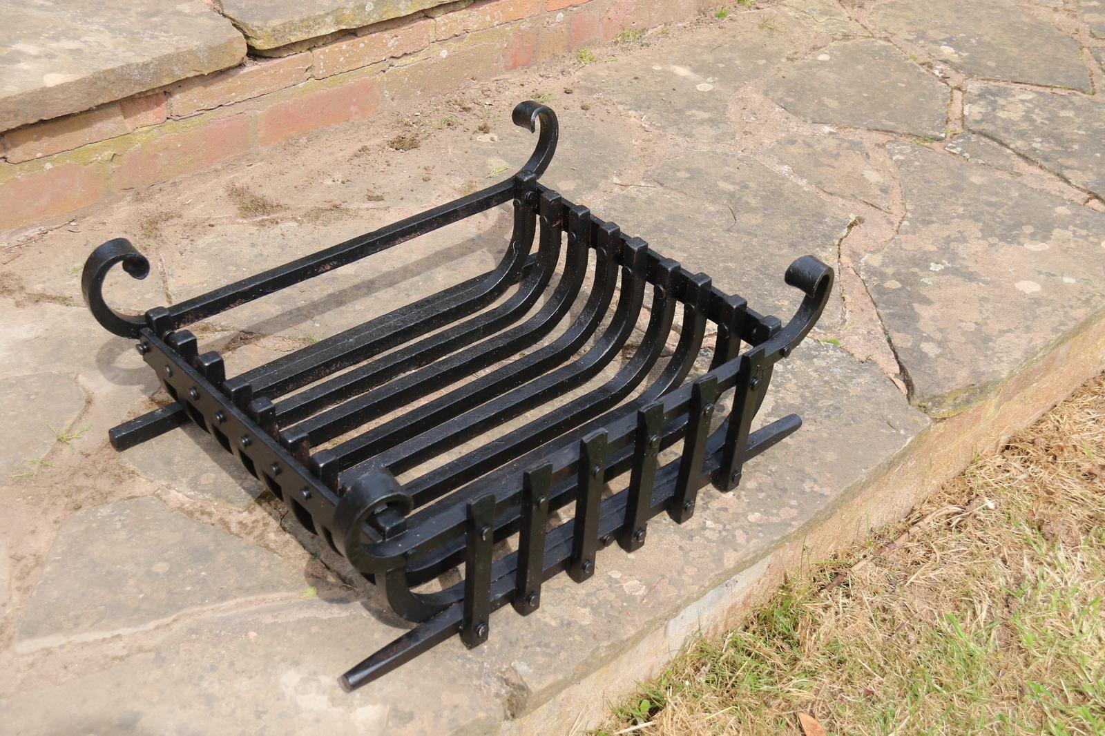 Wrought Iron Arts & Crafts Fire Basket of Medieval Style c.1930 (1 of 18)