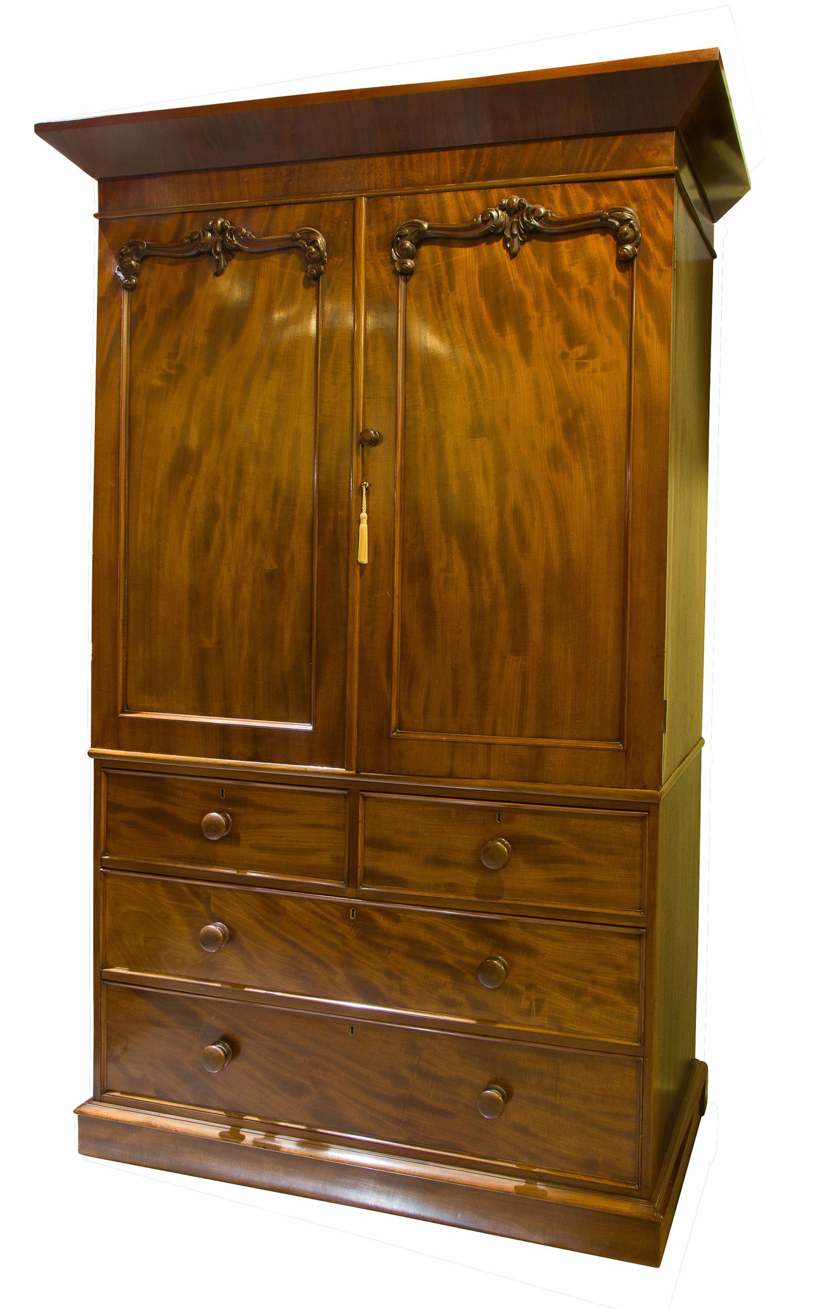 Victorian Mahogany Linen Press (1 of 1)