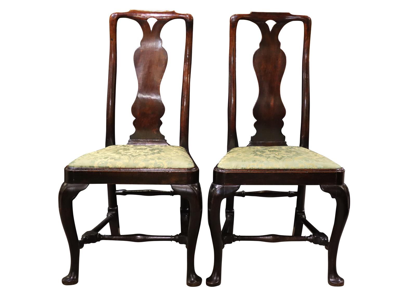 Pair of George I Walnut High Back Chairs (1 of 6)