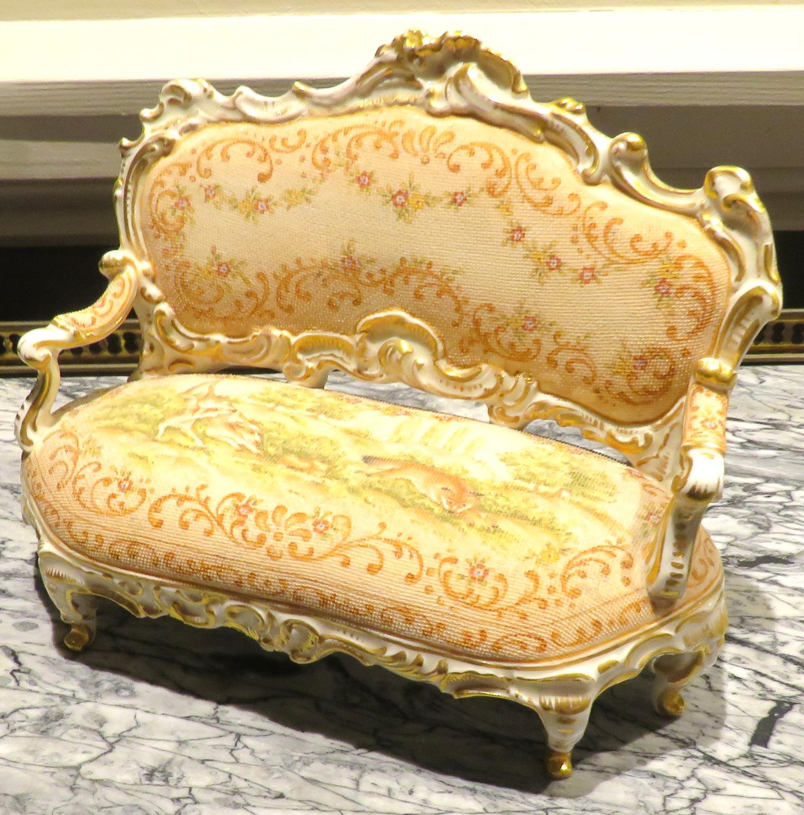 Porcelain Miniature Sofa (1 of 4)