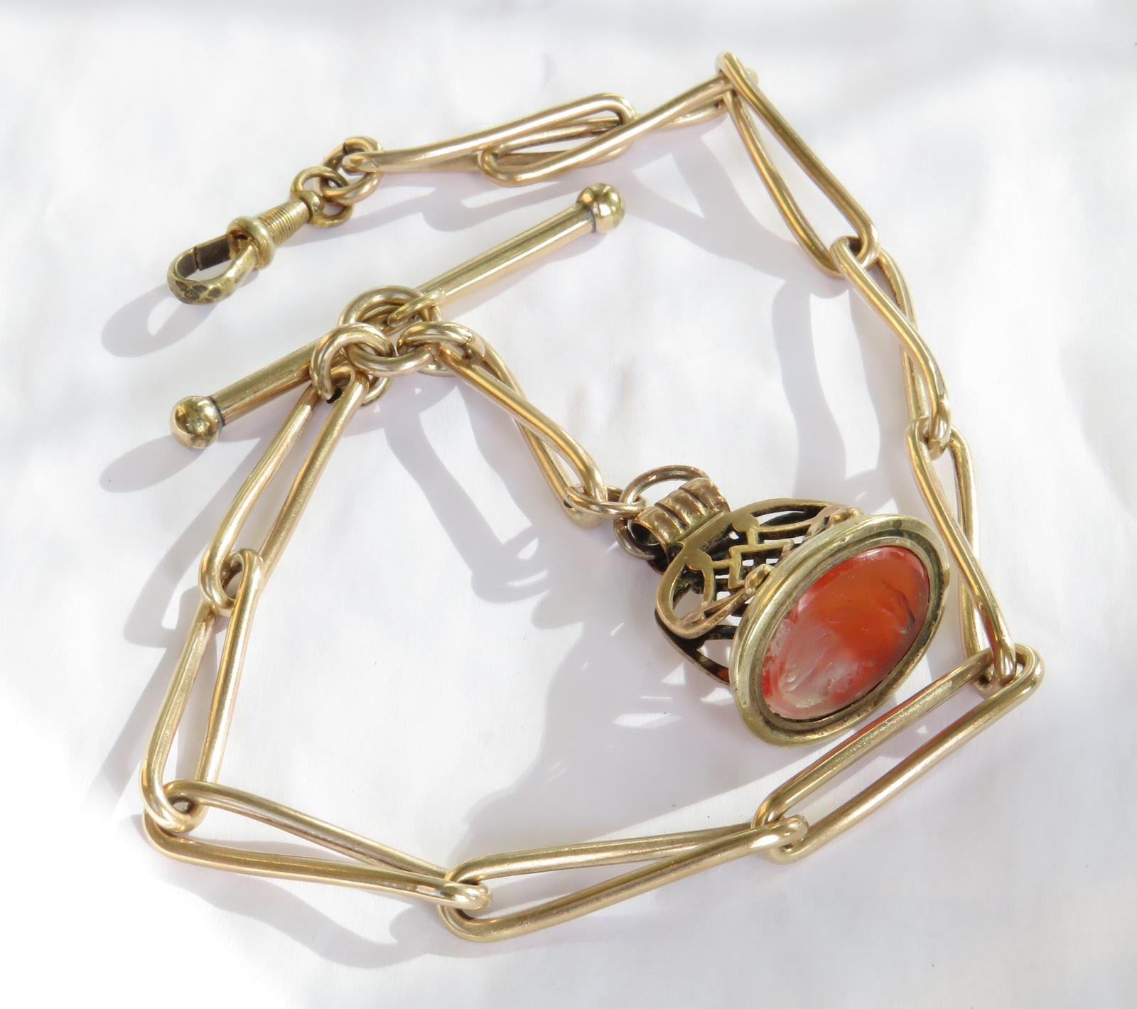 Antique 1920s Rolled Rose Gold Watch Albert Chain (1 of 4) Antique 1920s Rolled Rose Gold Watch Albert Chain (1 of 4)