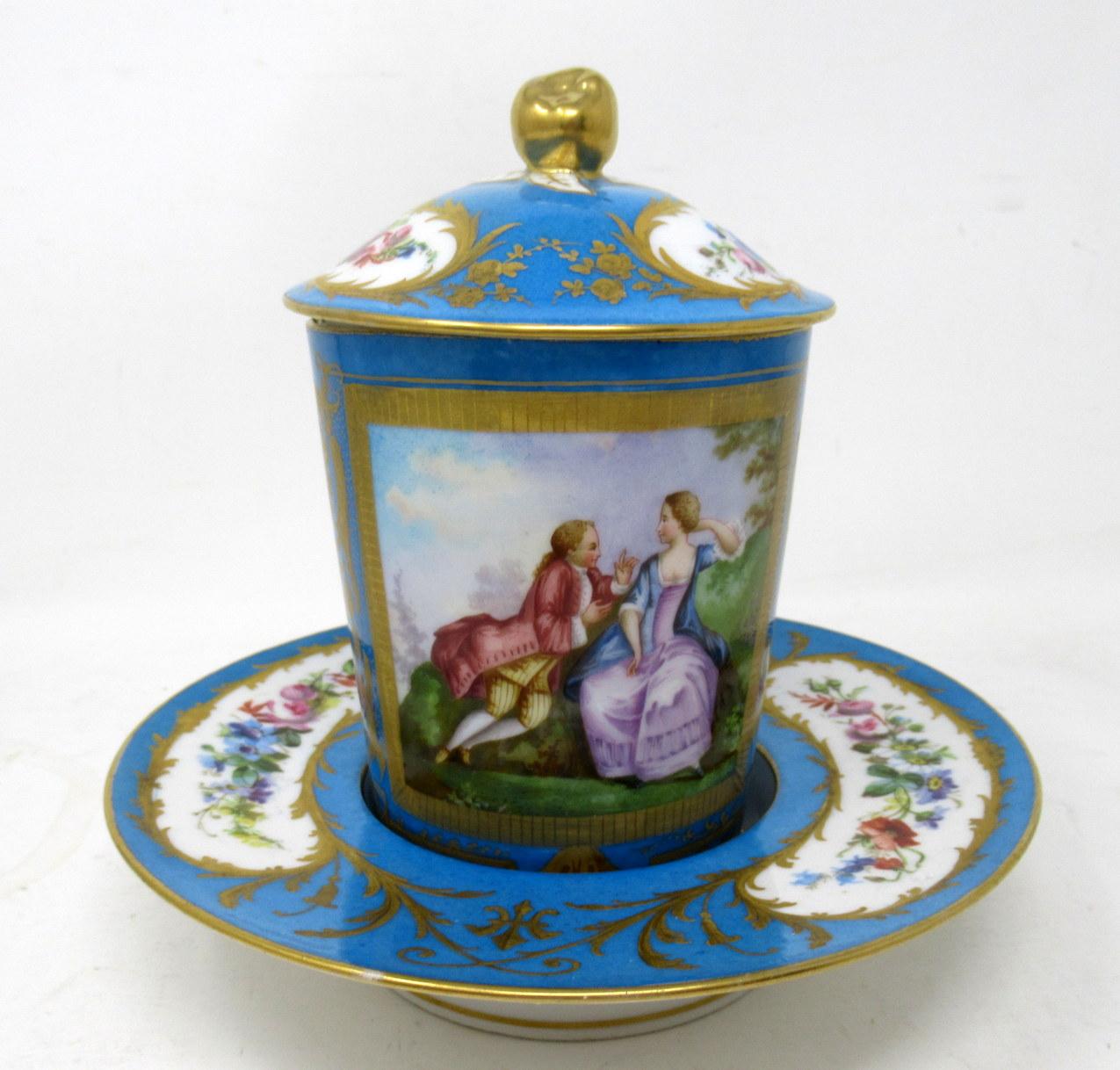 Antique French Sèvres Porcelain Celeste Blue Gilt Trembleuse Chocolate Cup Saucer (1 of 11) Antique French Sèvres Porcelain Celeste Blue Gilt Trembleuse Chocolate Cup Saucer (1 of 11)