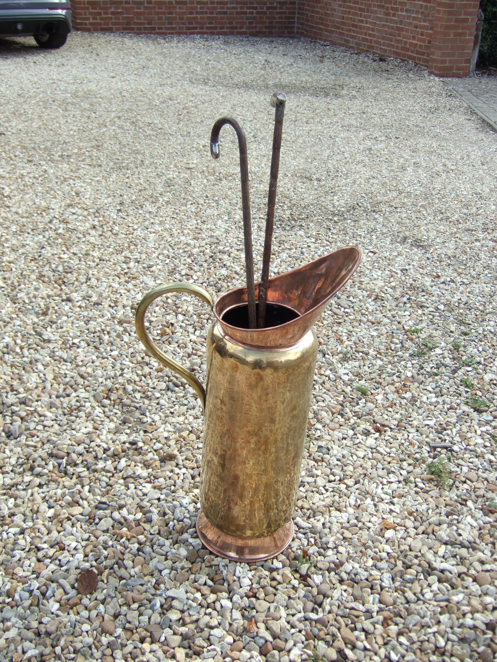Very Large Antique Copper & Brass Jug / Stick Stand (1 of 4) Very Large Antique Copper & Brass Jug / Stick Stand (1 of 4)