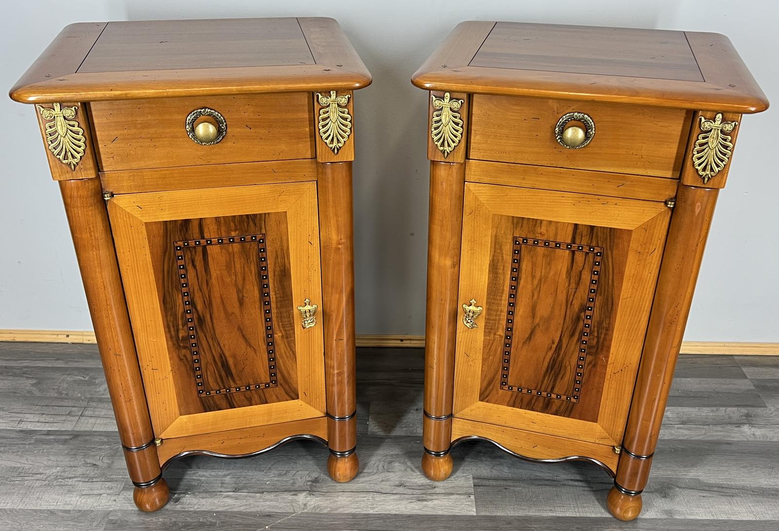 Pair of Bedside Tables Vintage French Ehalt Nightstands Cabinets (1 of 15)