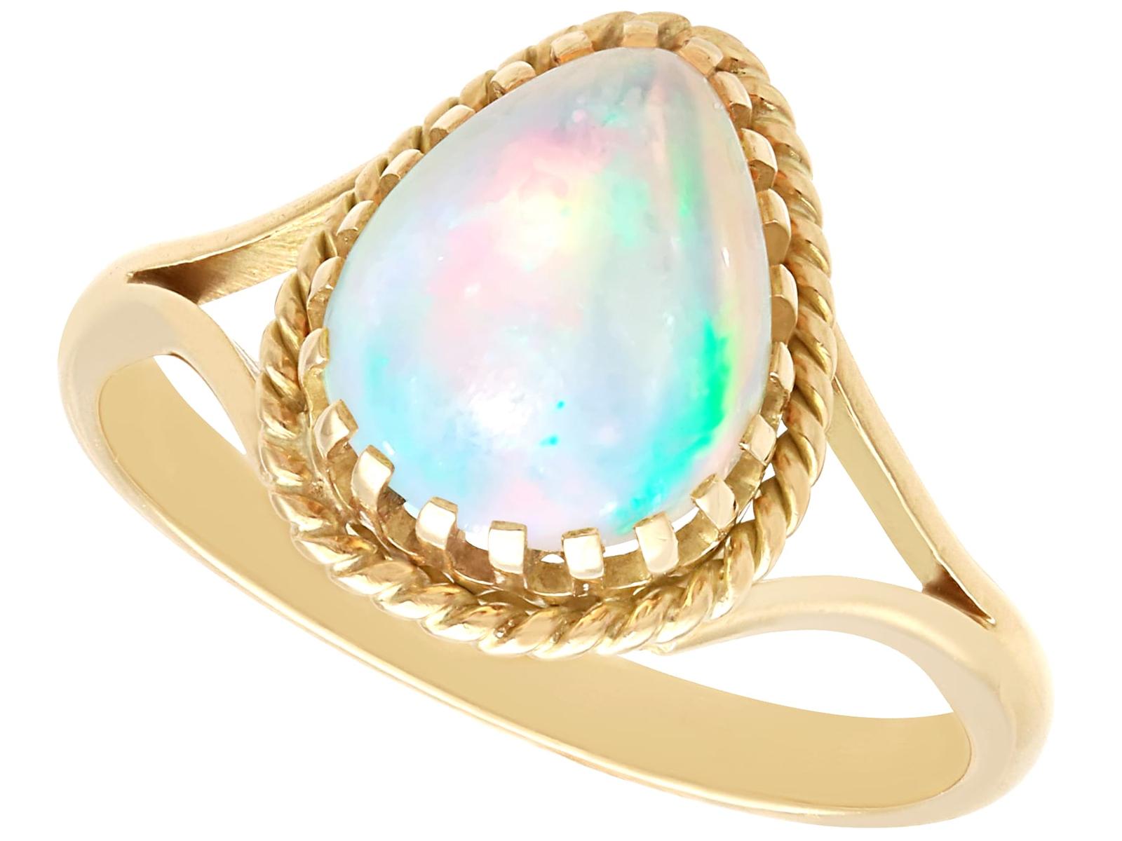 Vintage 1.80ct Opal & 9ct Yellow Gold Ring c.1950 (1 of 10)
