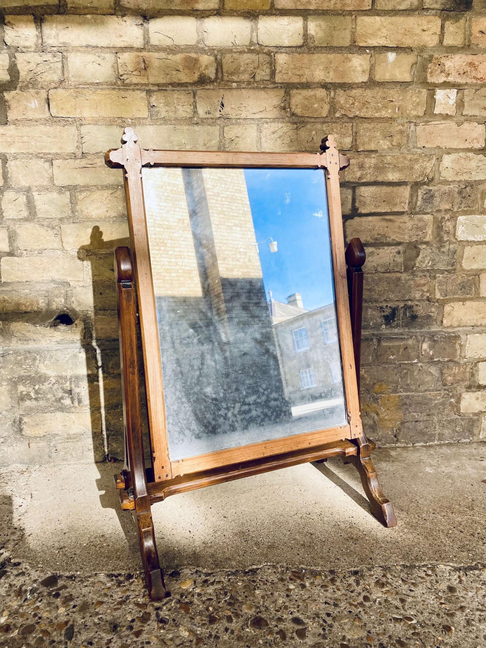 Reformed Gothic Aesthetic Movement Oak Tilting Mirrror Late 19th C (1 of 6) Reformed Gothic Aesthetic Movement Oak Tilting Mirrror Late 19th C (1 of 6)