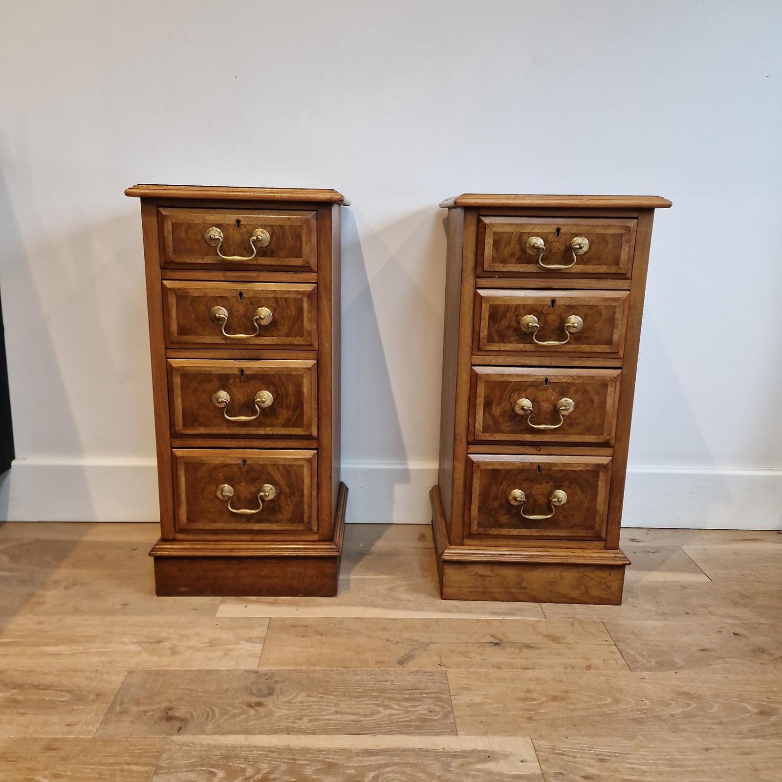 Victorian Figured Walnut Bedside/side Drawers (1 of 8) Victorian Figured Walnut Bedside/side Drawers (1 of 8)