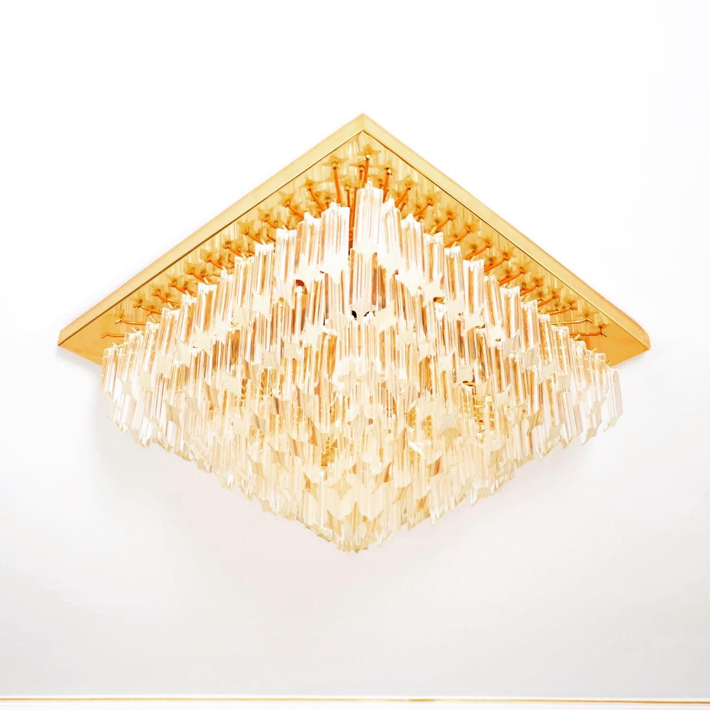 Vintage Murano Glass & Brass Ceiling Light by Paulo Venini (1 of 3)