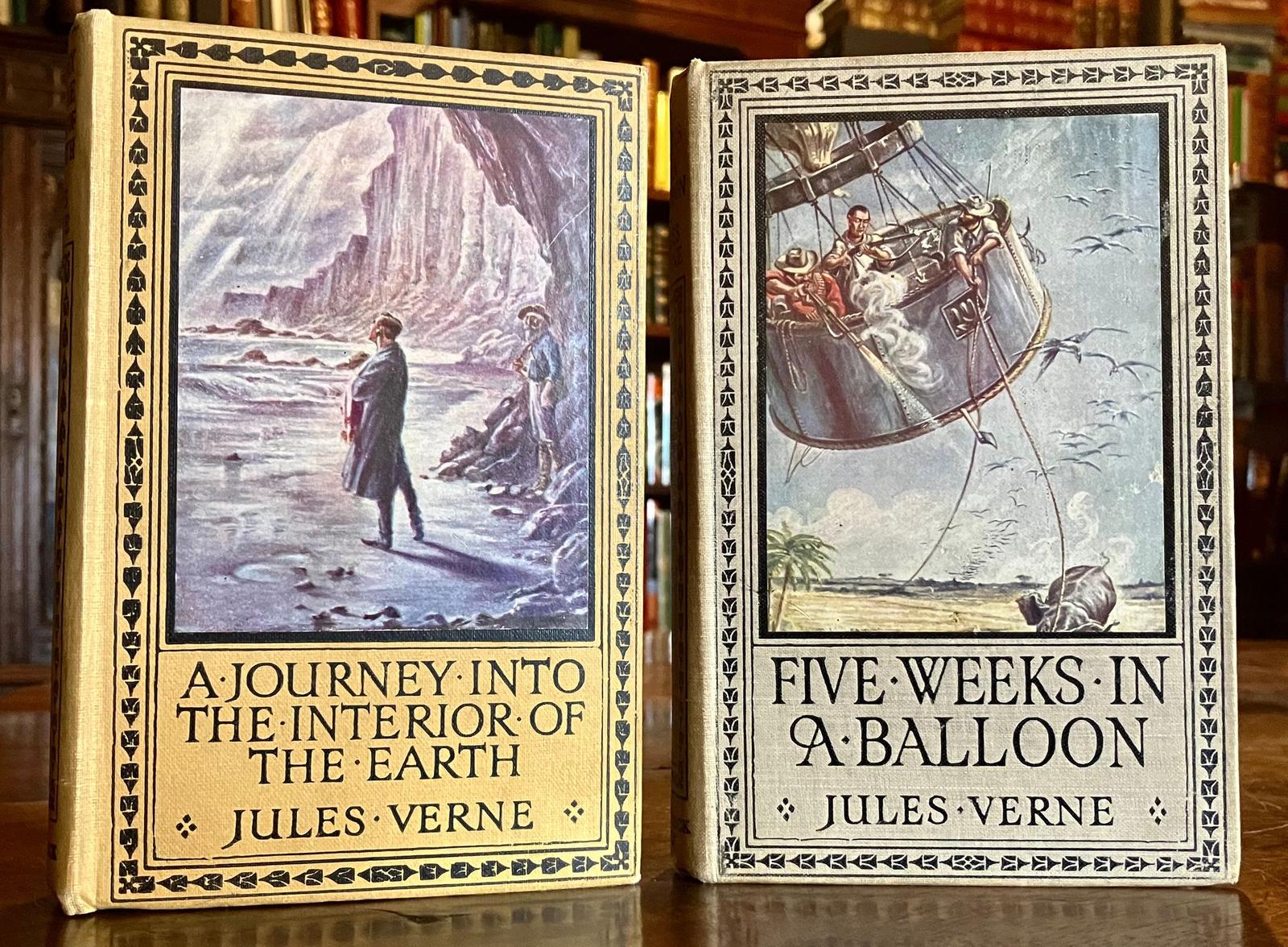 1921 Jules Verne Novels Journey to Interior of Earth & Five Weeks in a Balloon (1 of 4)