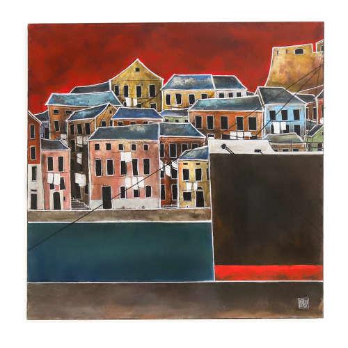 Large & Vibrant Acrylic Painting on Canvas by Stéphane Castelli (1 of 11)