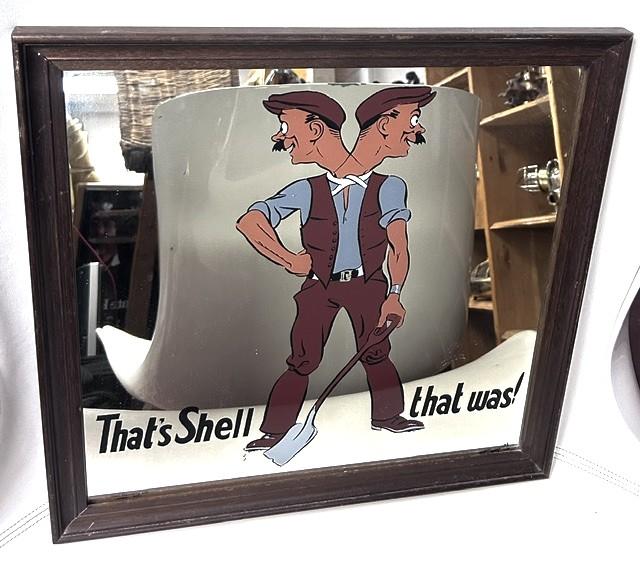 Original and Rare 1970s Shell Oil Co. "That's Shell That Was" Marketing Mirror (1 of 2) Original and Rare 1970s Shell Oil Co. "That's Shell That Was" Marketing Mirror (1 of 2)