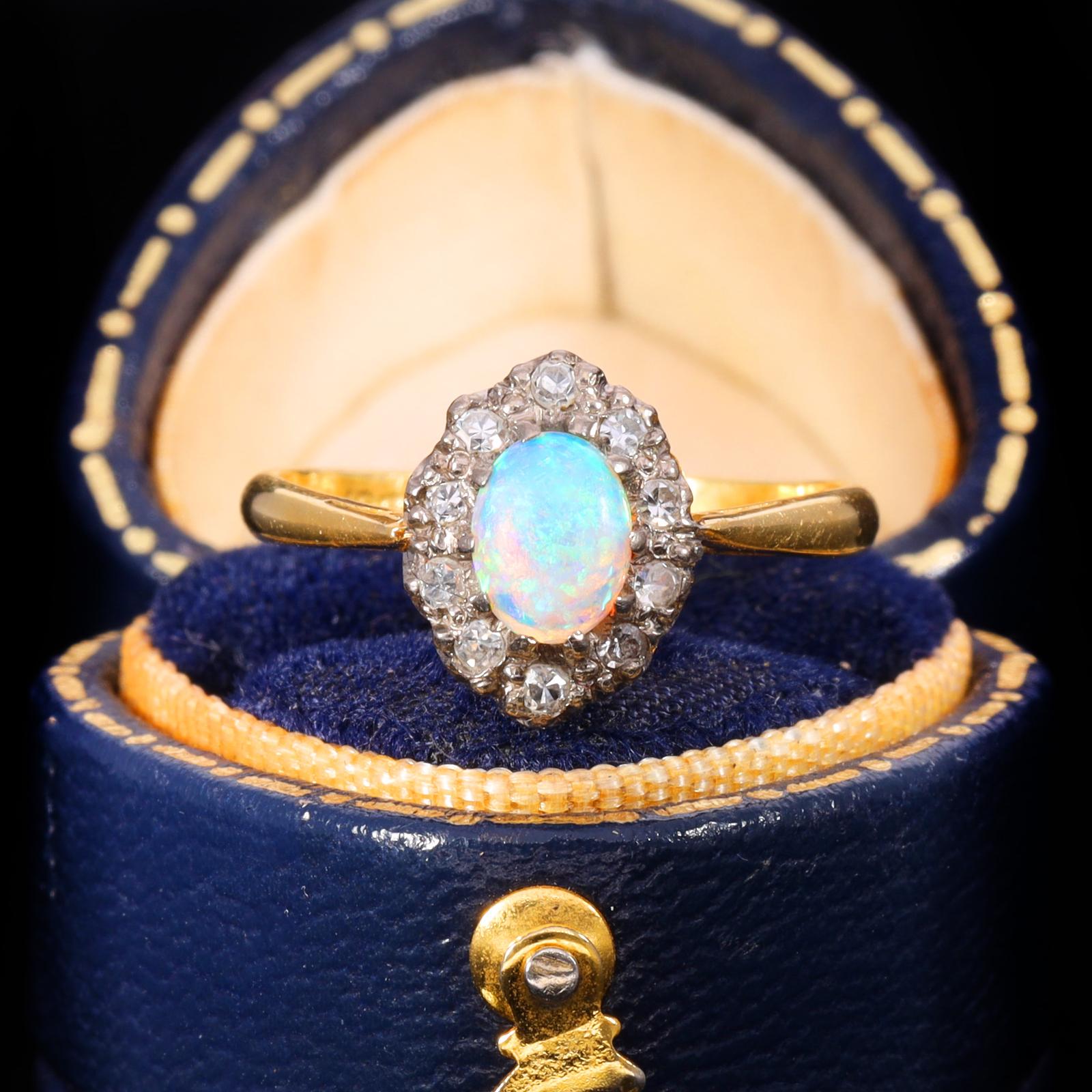 The Vintage Opal and Diamond Cluster Ring (1 of 7)