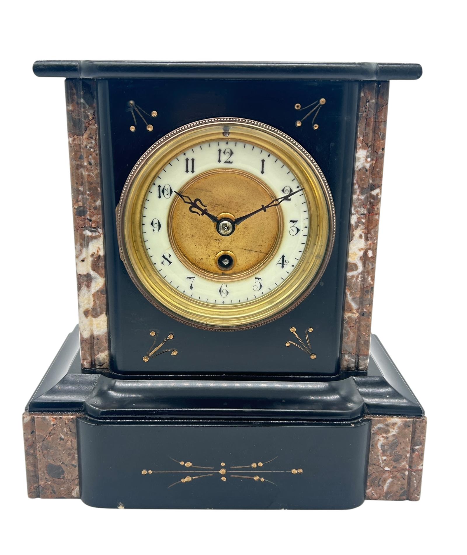 Wonderful Timepiece Slate & Marble Mantel Clock ca.1895 (1 of 13)