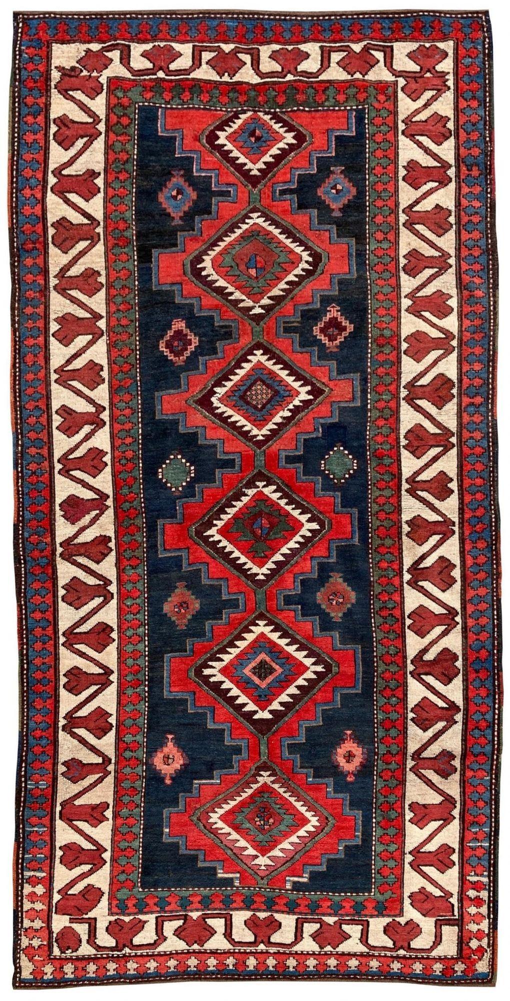 Antique Caucasian Kazak Rug 2.34m x 1.18m (1 of 17)