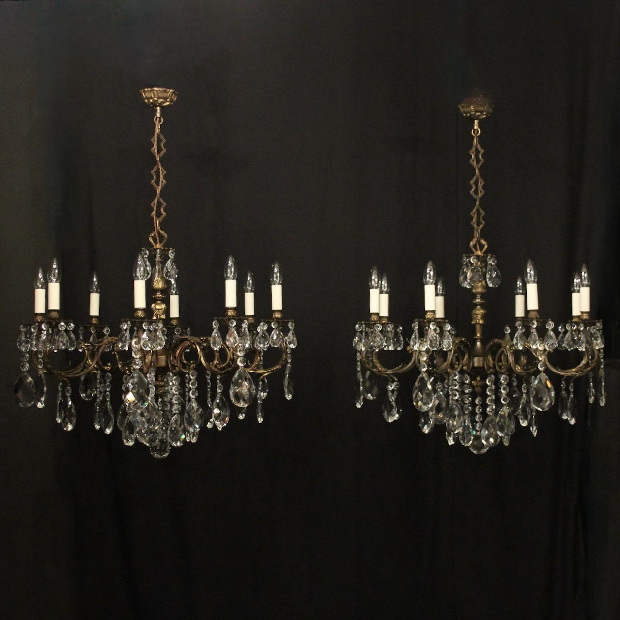French Pair of 8 Light Antique Chandeliers (1 of 10) French Pair of 8 Light Antique Chandeliers (1 of 10)