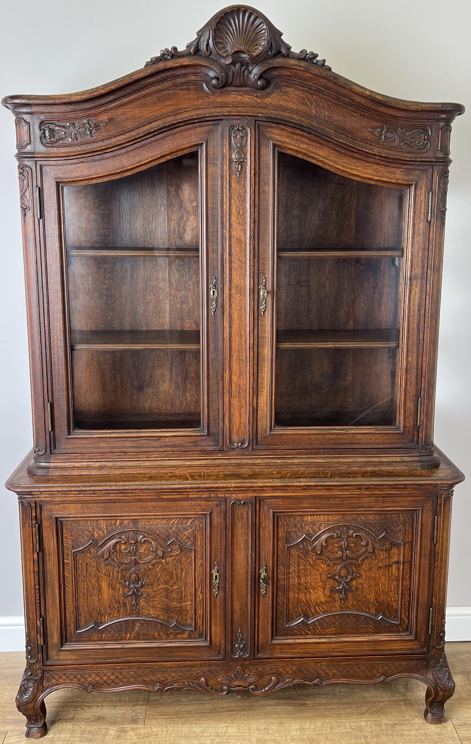 Bookcase Antique French Oak Display Cabinet Carved (1 of 13) Bookcase Antique French Oak Display Cabinet Carved (1 of 13)
