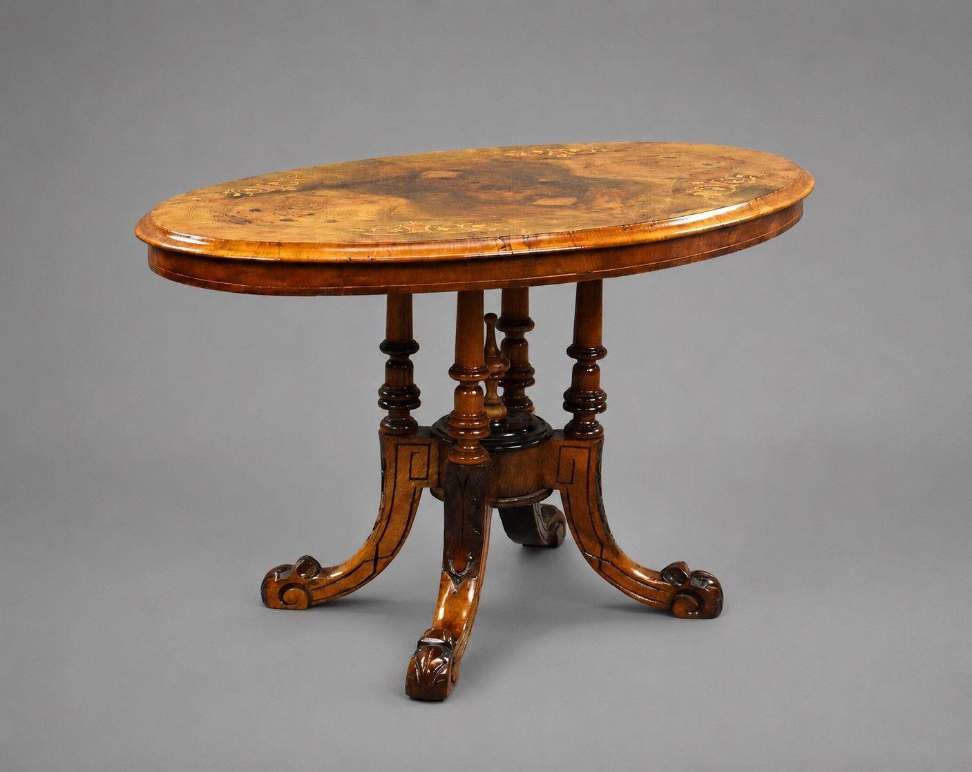 Victorian Burr Walnut Inlaid Coffee Table (1 of 6) Victorian Burr Walnut Inlaid Coffee Table (1 of 6)