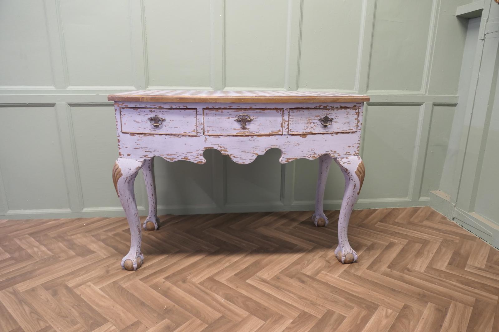 18th Century Baroque Bow Front Painted Console Side Table (1 of 6)