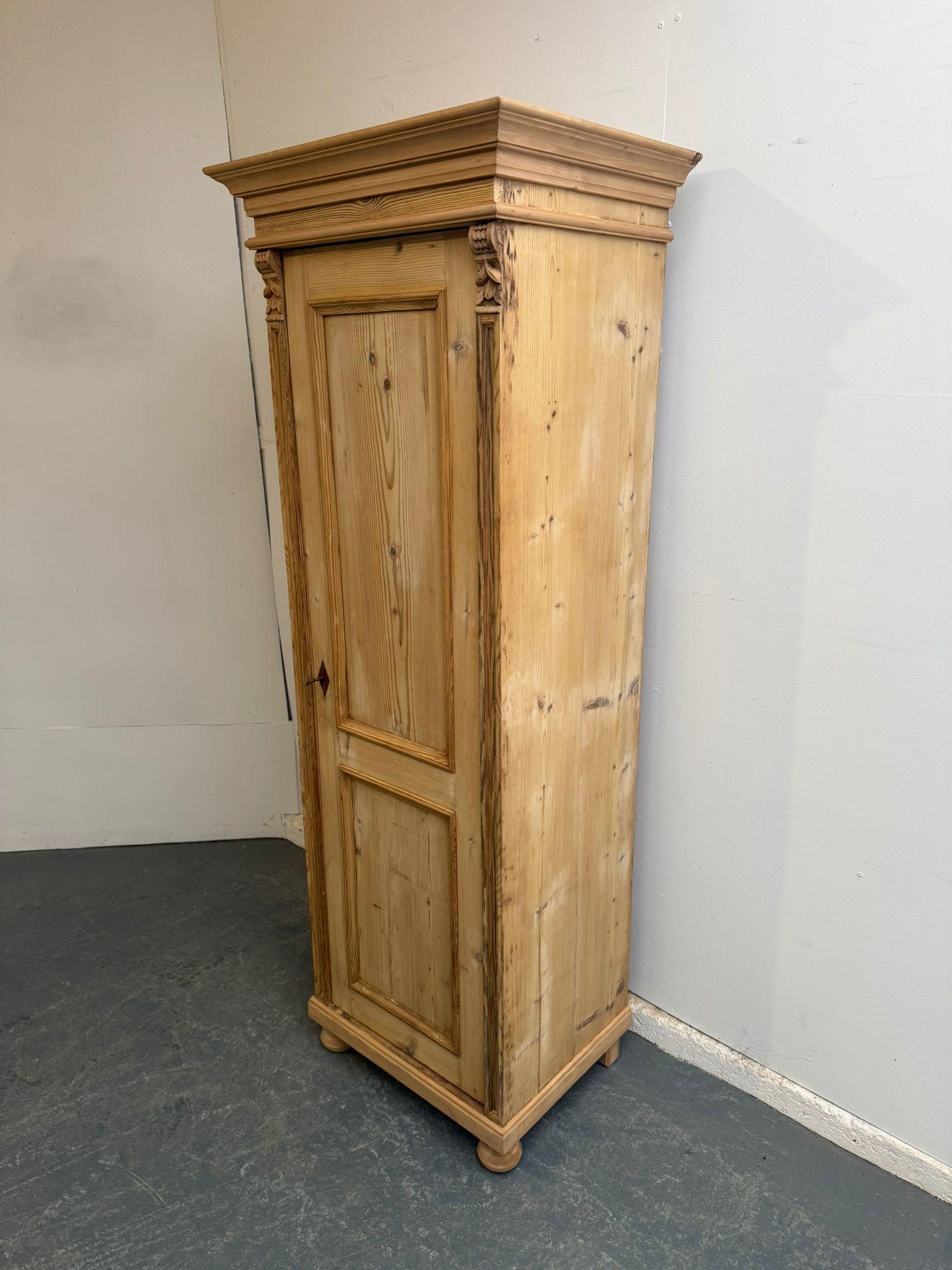 A Lovely 1 Door 2 Panel Antique /old Pine Storage Cupboard to Wax/paint (1 of 9)