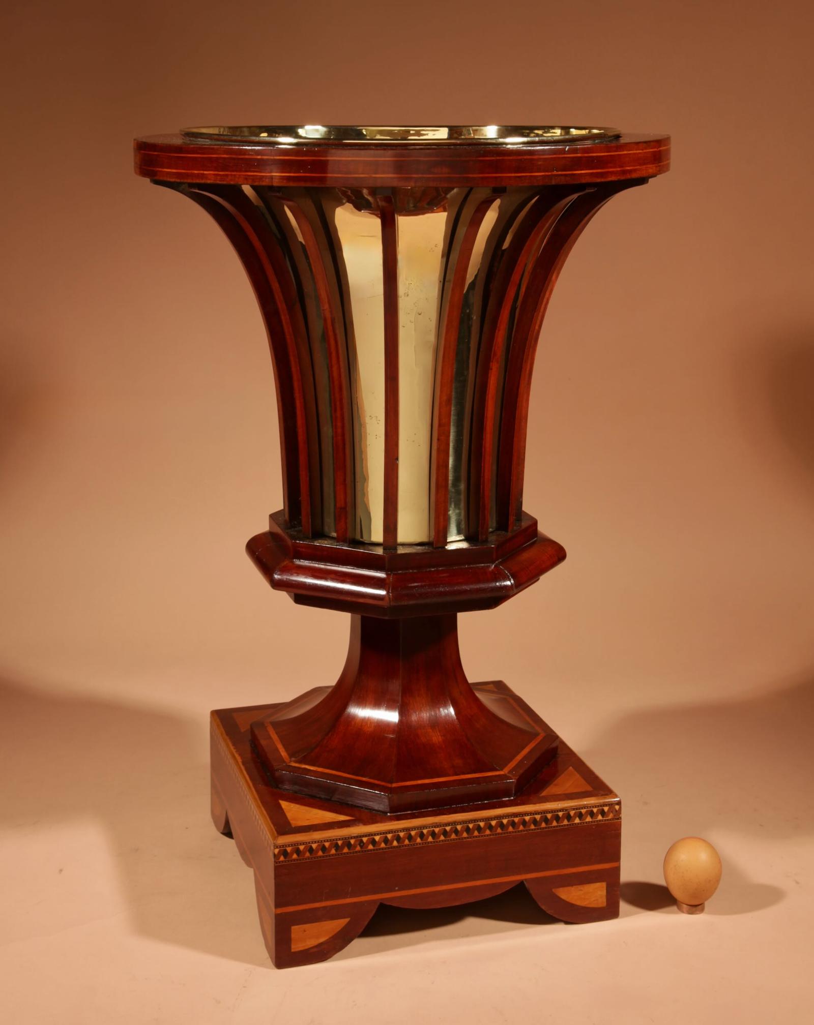 Exceptional And Beautiful Impressive Mahogany Inlaid Tea Stove, Peat Bucket, Knitting Basket,  Jardiniere (1 of 16)
