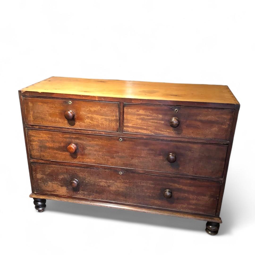 Large Antique Mahogany and Pine Chest of Drawers 1890s (1 of 15)