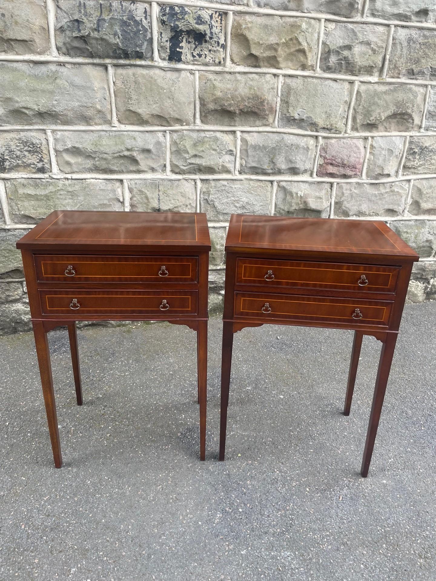 Pair Antique Mahogany 2 Draw Bedside Tables (1 of 10) Pair Antique Mahogany 2 Draw Bedside Tables (1 of 10)