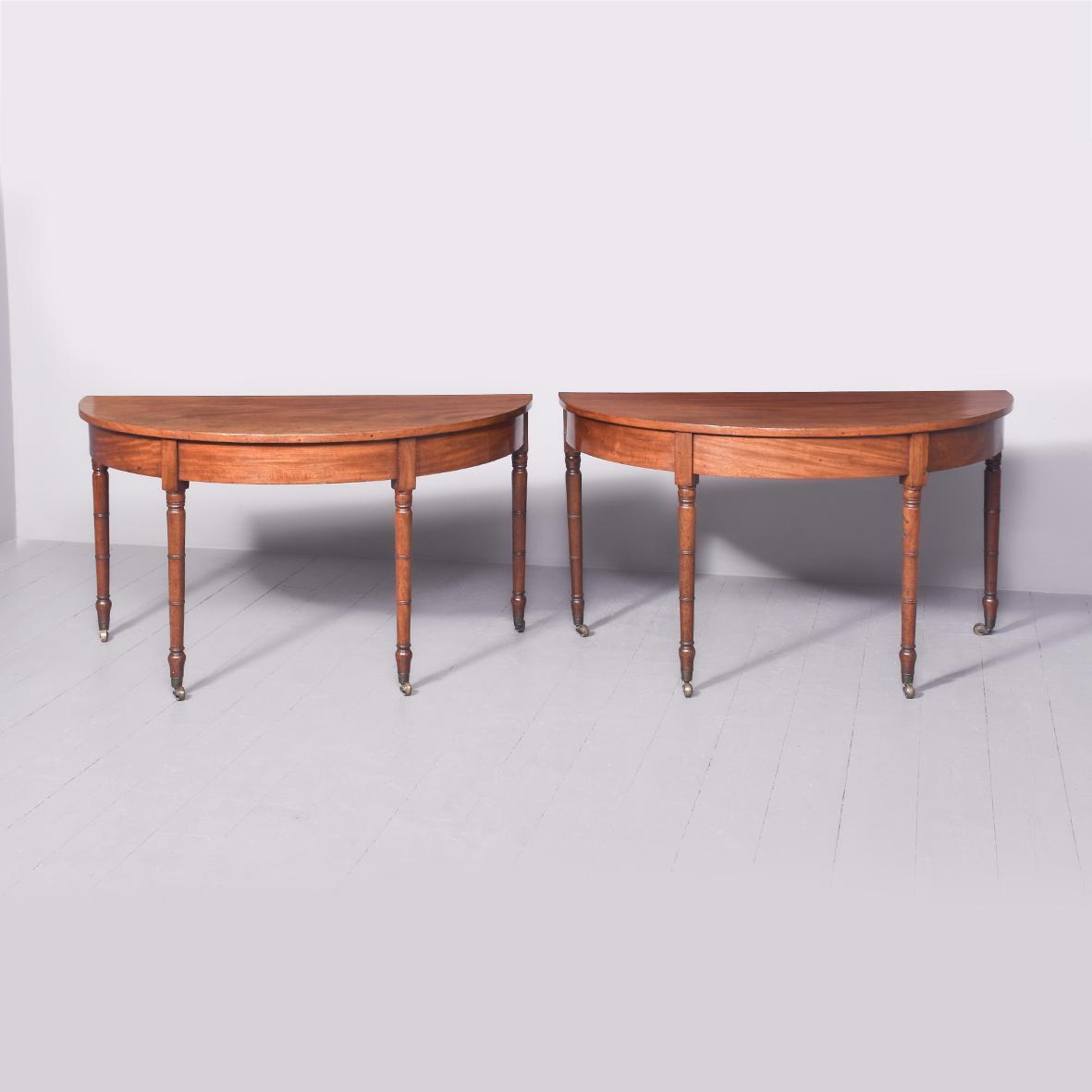 Pair of Large George III Demi-lune Tables (1 of 10)