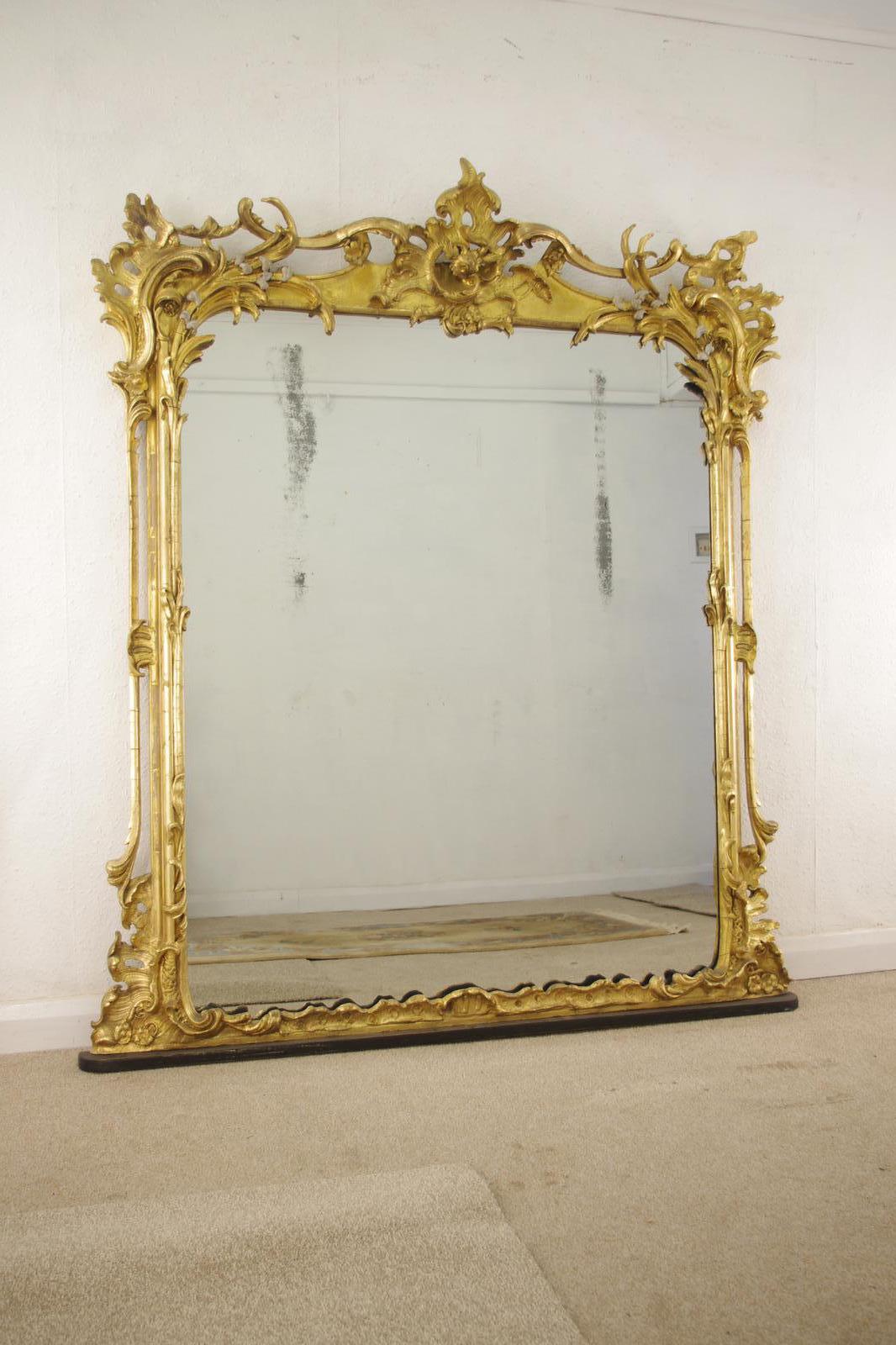 19th Century English Gilt Rococo Style Overmantle Mirror (1 of 12) 19th Century English Gilt Rococo Style Overmantle Mirror (1 of 12)