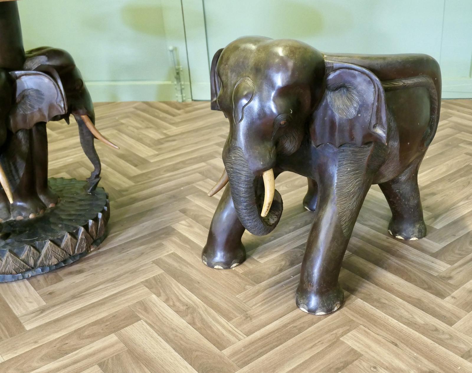 A Very Unusual Set of Elephant Chairs and Table (1 of 13)
