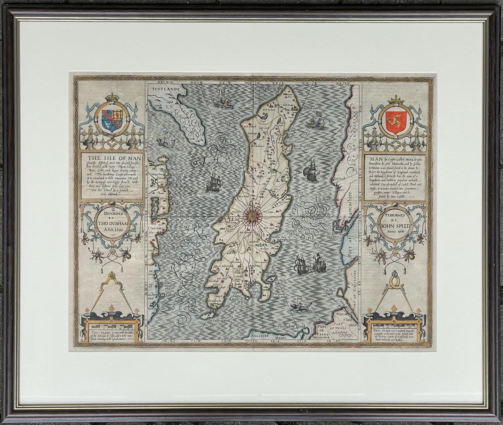 17th Century John Speed Map of the Isle of Man (1 of 6)