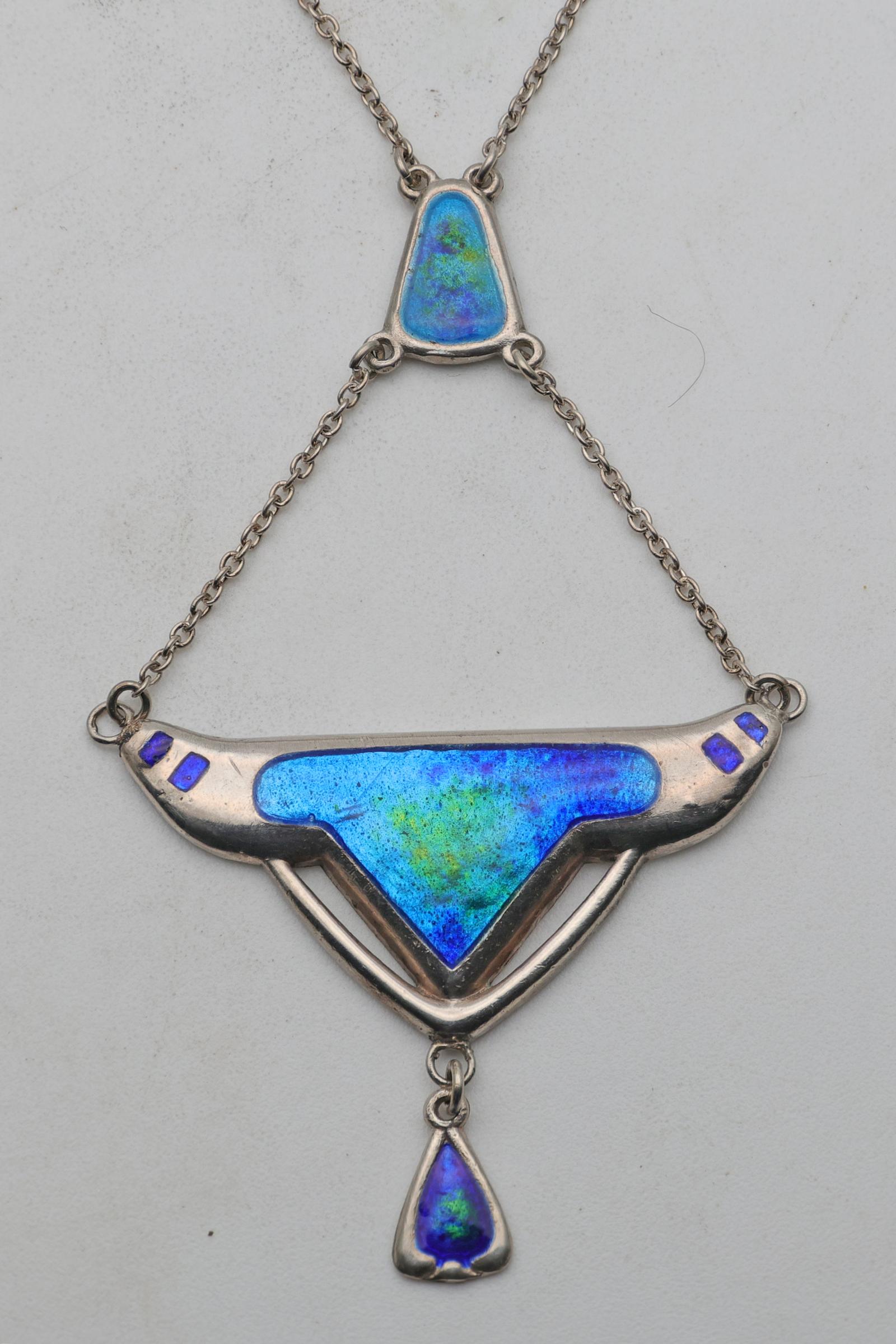 Edwardian Charles Horner Silver and Enamel Necklace (1 of 2)