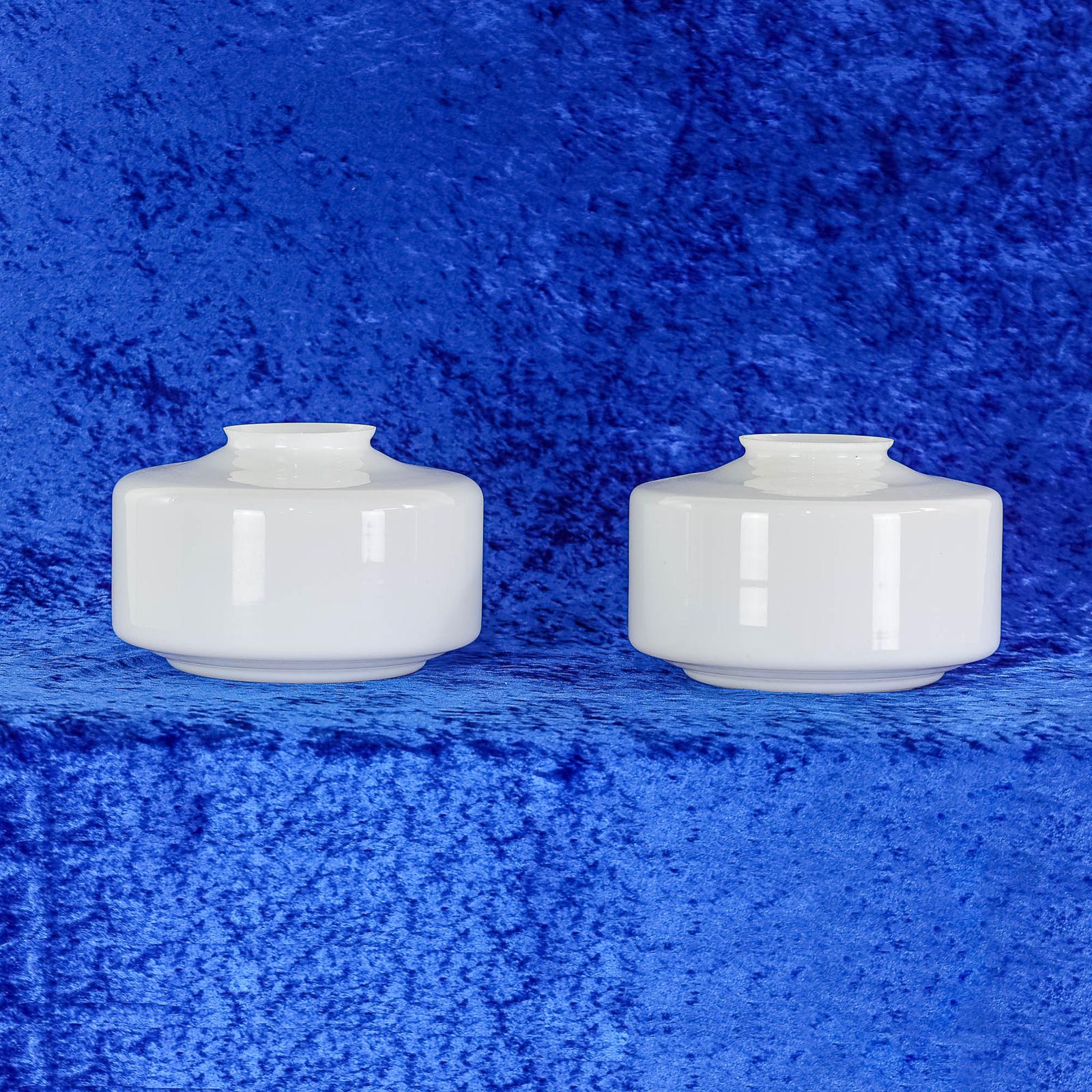 Pair of Vintage Schoolhouse Opaline Glass Pendant Lights (1 of 3)