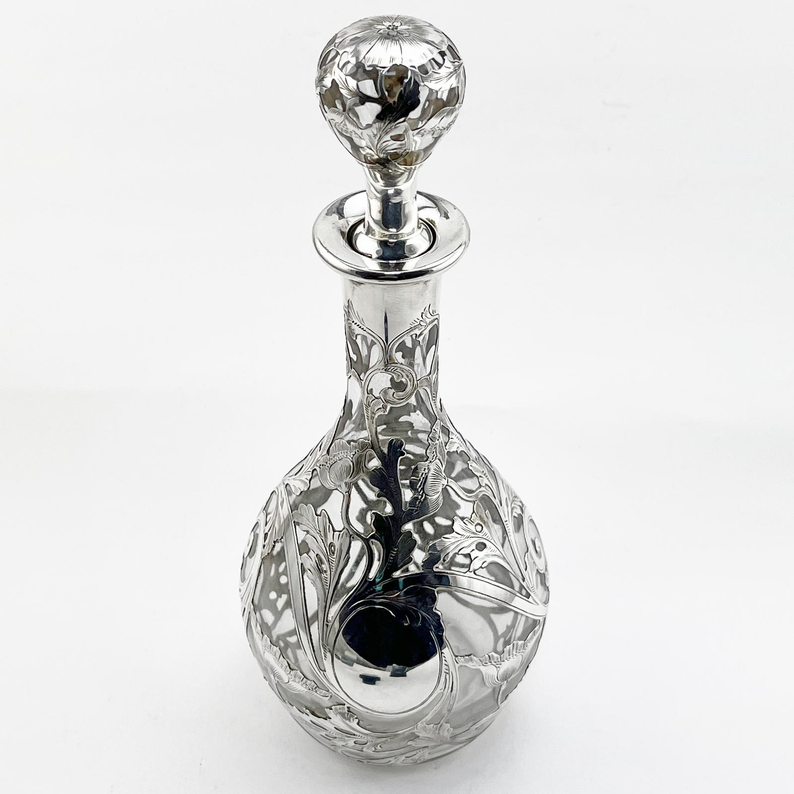 Decanter with Clear Glass Body & Silver Overlay (1 of 7) Decanter with Clear Glass Body & Silver Overlay (1 of 7)