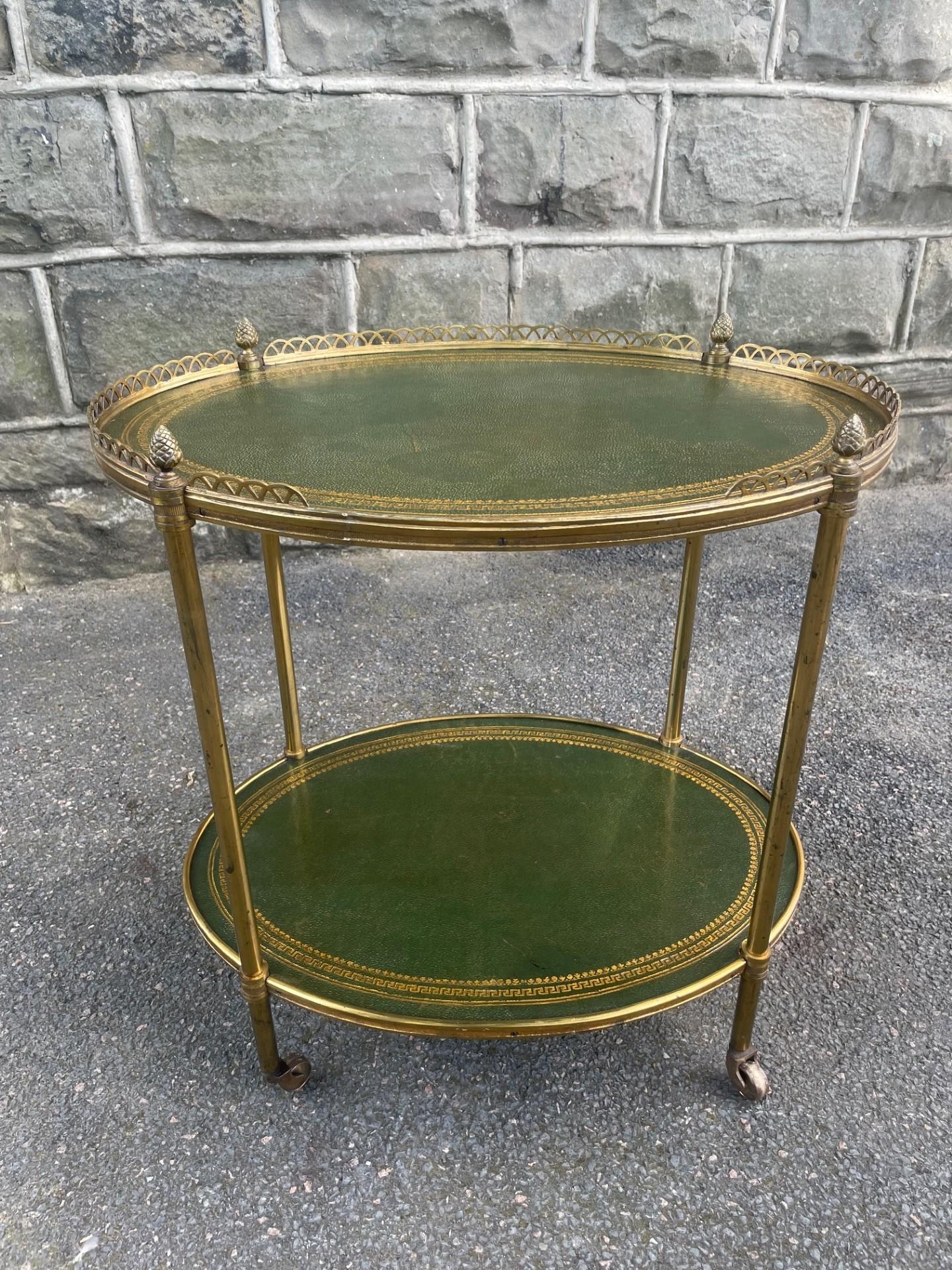 Quality Gilt Brass & Leather Side Table (1 of 9) Quality Gilt Brass & Leather Side Table (1 of 9)