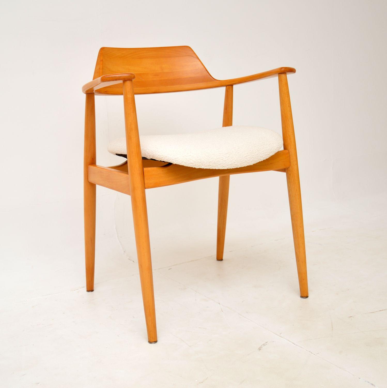 1960s Danish Vintage Cherry Wood Armchair / Desk Chair (1 of 8)