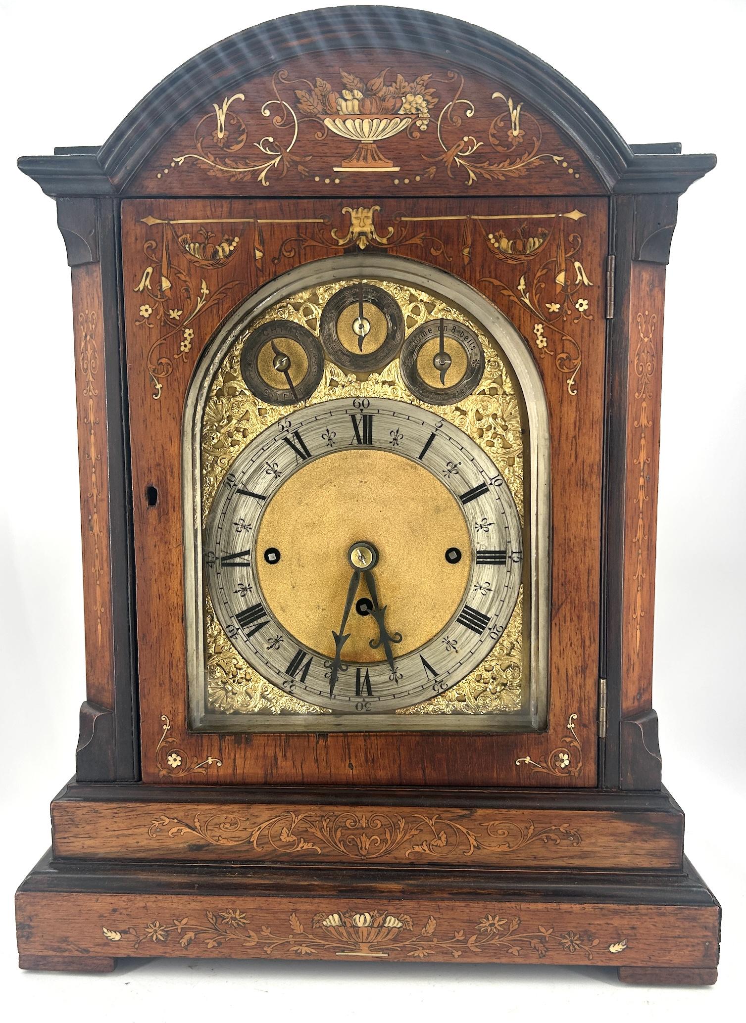 Impressive Rare Triple Fusee Musical Bracket Clock ca.1860 (1 of 12)