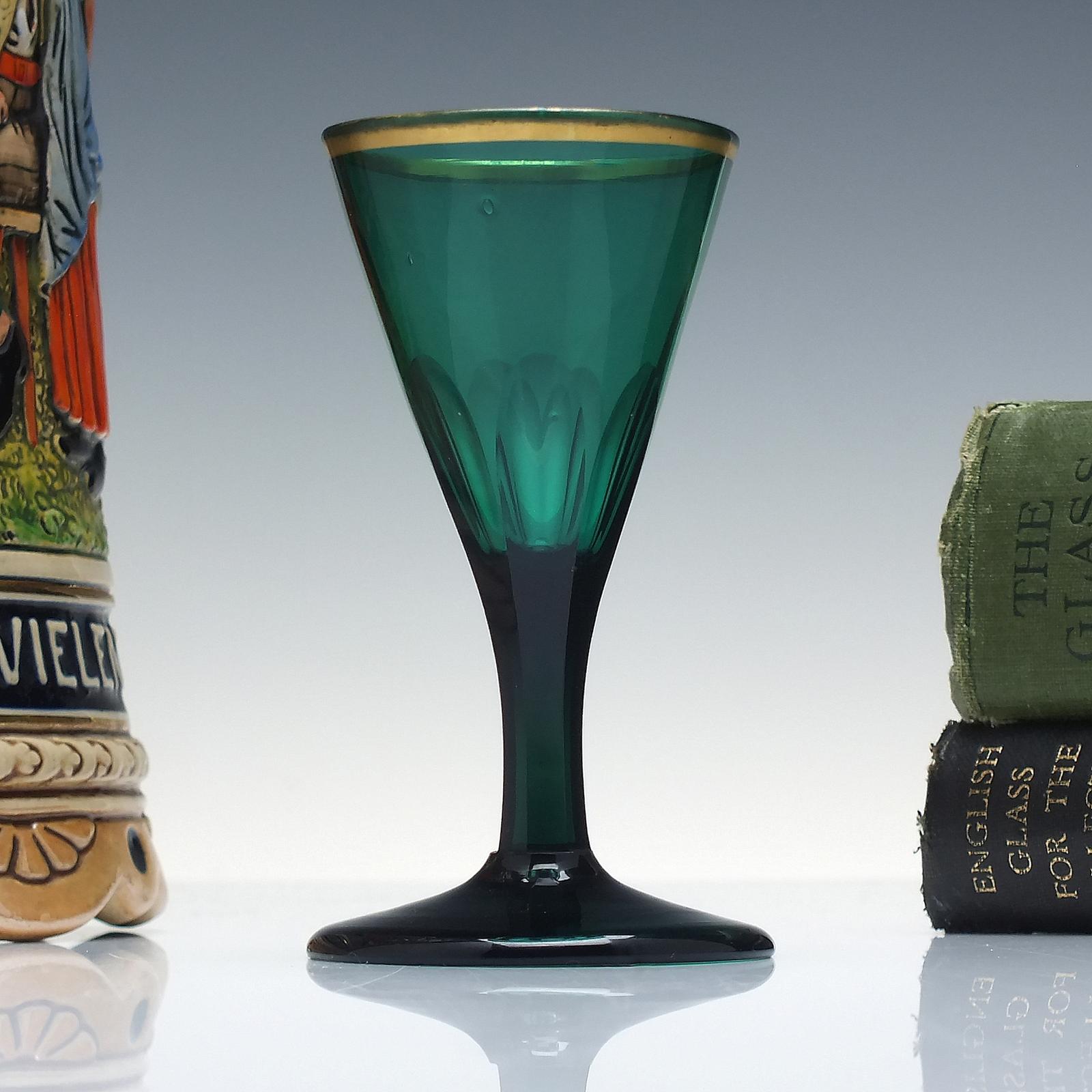 Rare Georgian Regency Green Dram Glass C1810 (1 of 6) Rare Georgian Regency Green Dram Glass C1810 (1 of 6)