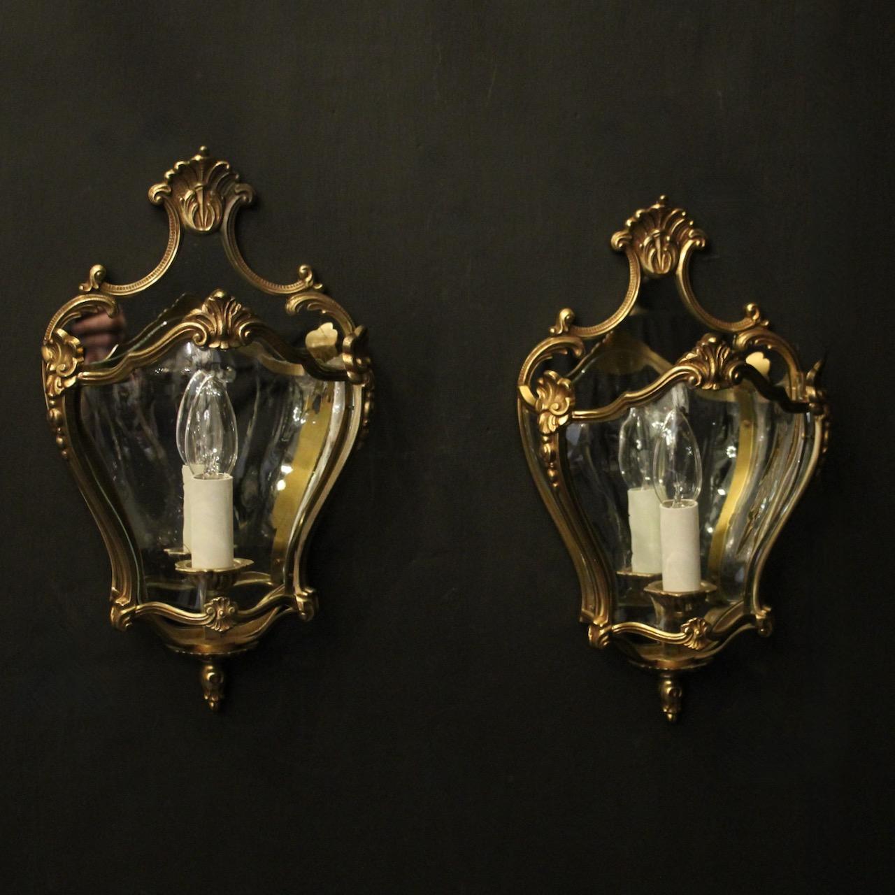 French Pair Gilded Bronze Half Lanterns (1 of 10) French Pair Gilded Bronze Half Lanterns (1 of 10)
