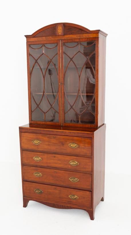 Regency Mahogany Inlaid Secretaire Bookcase (1 of 10)